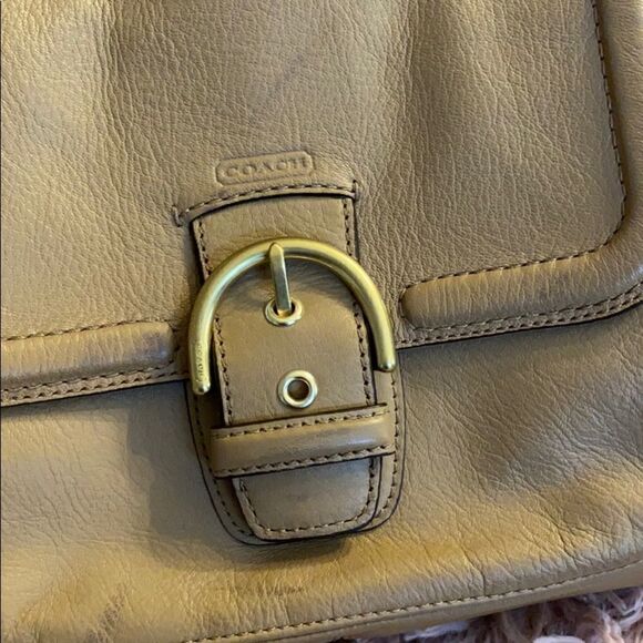Vintage COACH Beige Campbell Belle Genuine Leather Bag - Picture 2 of 12